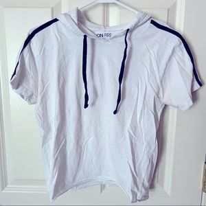 Large Crop Hoodie Short Sleeve